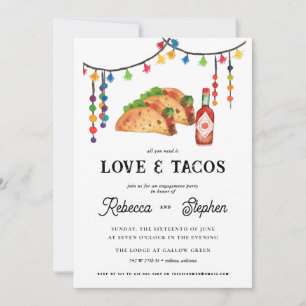 Invitación Todo lo que necesitas es amor y tacos   Fiesta de 