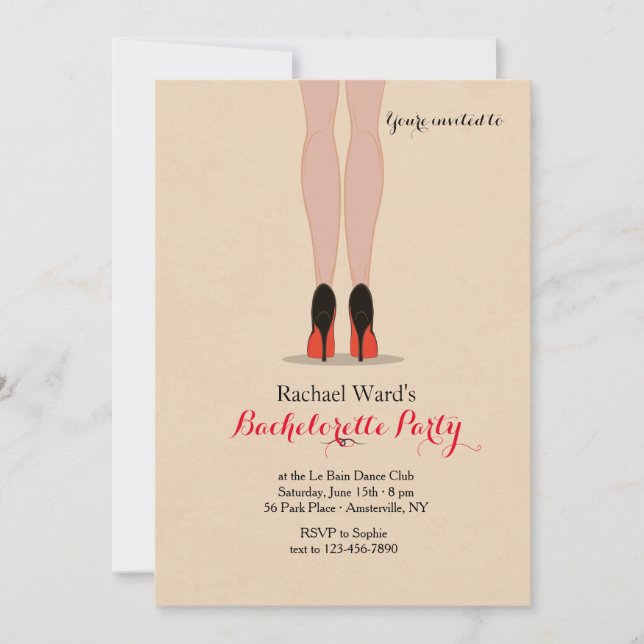 Invitación Todo lo que Necesitas es Zapatos (Anverso)