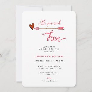 Invitación Todo lo que necesitas son San Valentín de amor Duc
