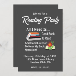 Invitación Todo lo que necesito es un buen Fiesta de lectura 