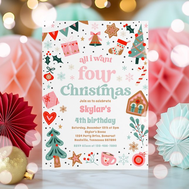 Invitación Todo lo que quiero cuatro Navidades Fiesta de cump (Subido por el creador)
