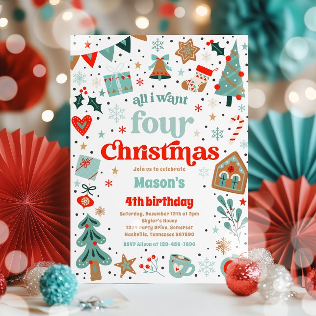 Invitación Todo lo que quiero cuatro Navidades Fiesta de cump (Subido por el creador)