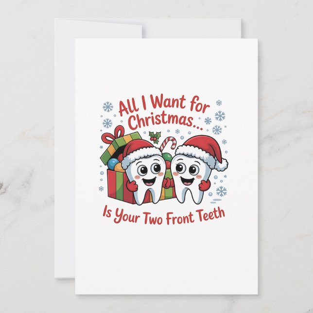 Invitación Todo lo que quiero para Navidad son tus dos diente (Anverso)