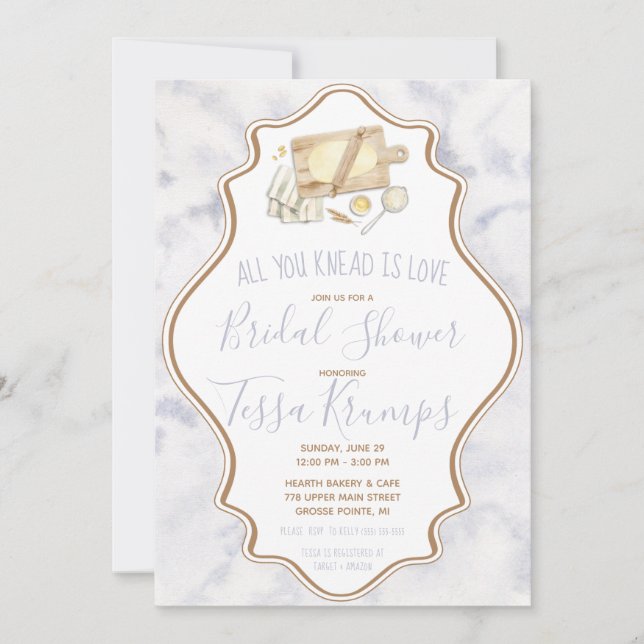 Invitación Todo lo que te gusta es amar a la pastelería, duch (Anverso)