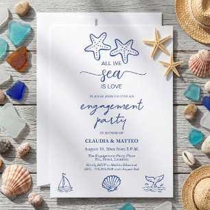 Invitación Todo lo que vemos es amor Fiesta de compromiso Sea