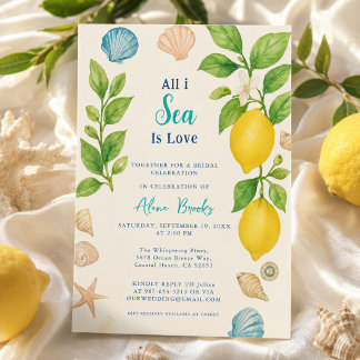 Invitación Todo lo que veo es amor Arte de limón amarillo cos