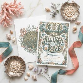 Invitación Todo lo que veo es amor Arte Náutico Nouveau Nupci