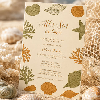 Invitación Todo lo que veo es amor Arte Retro Costero de Cora