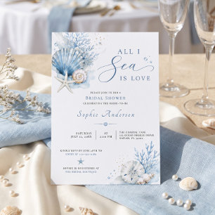 Invitación Todo lo que veo es amor Desayuno de novia Acuarela