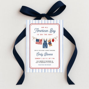 Invitación Todo Niño Americano Ropa Patriótica para Baby Show
