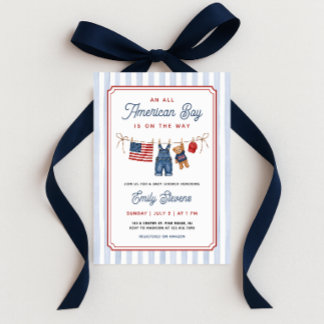 Invitación Todo Niño Americano Ropa Patriótica para Baby Show