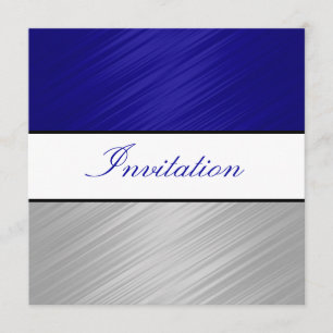 Invitación Todo ocasiona el fiesta de plata azul de las rayas