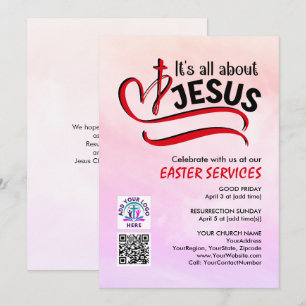 Invitación TODO SE TRATA DE JESÚS Logo Código QR Iglesia PASC