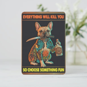 Invitación Todo te Matará Gato Humor Oscuro