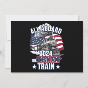 Invitación Todos a bordo del tren de Trump Trump 2024 Patriót