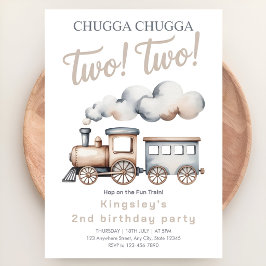 Invitación ¡Todos a bordo! Fiesta de cumpleaños del tren núme