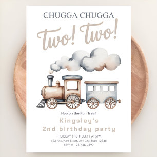 Invitación ¡Todos a bordo! Fiesta de cumpleaños del tren núme