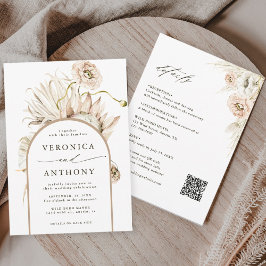 Invitación Todos En Un Boda De Grass Boho Protea Pampas
