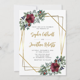 Invitación Todos en un Boda floral de oro de Amaryllis en Bor