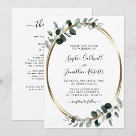 Invitación Todos en un código QR Eucalyptus Boda blanco de or