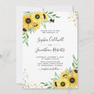 Invitación Todos en un girasol burbuja el Boda de la vegetaci