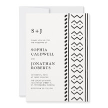 Todos en un moderno Boda de monograma boho