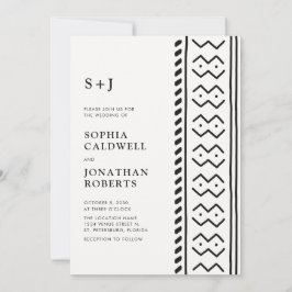 Invitación Todos en un moderno Boda de monograma boho