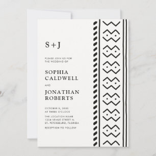Invitación Todos en un moderno Boda de monograma boho