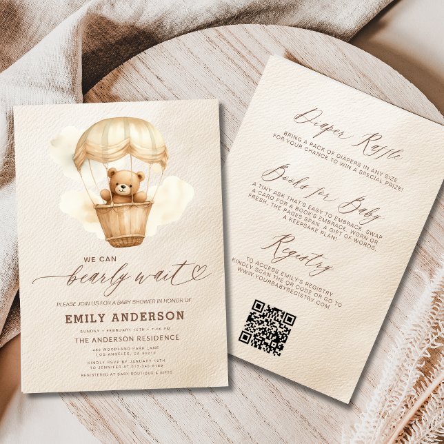 Invitación Todos en un solo espera prematura Baby Shower beig (Subido por el creador)