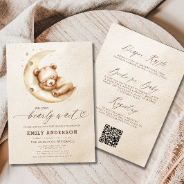 Invitación Todos en un solo espera prematura Baby Shower beig