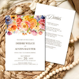 Invitación Todos en un vibrante Boda floral de primavera