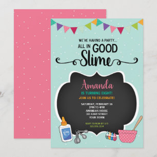 Invitación Todos en una buena fiesta de cumpleaños delgada in