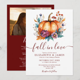 Invitación Todos En Una Burgundia Caen Enamorados Boda De Fot