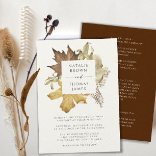 Invitación Todos En Una Elegante Y Dusty Boda Otoño De Otoño