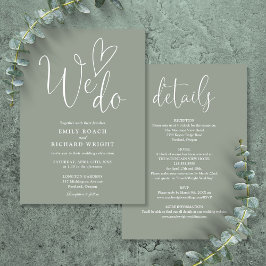 Invitación Todos En Uno A Nosotros Hacemos Boda Verde De Cora