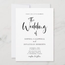 Invitación Todos en uno con detalles Boda de caligrafía moder