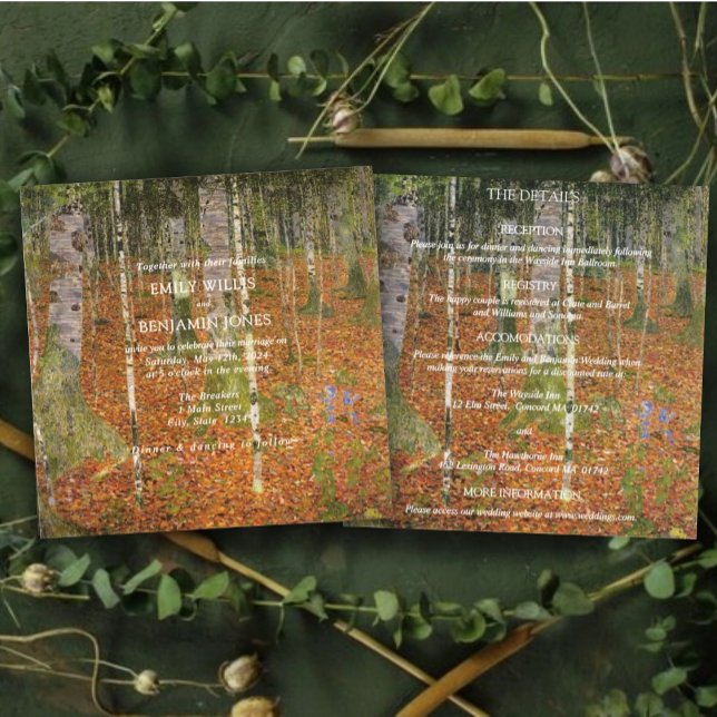Invitación Todos En Uno Gustav Klimt Forest Nature Boda (Subido por el creador)