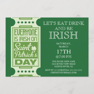 Invitación Todos es fiesta del día de St Patrick del irlandés