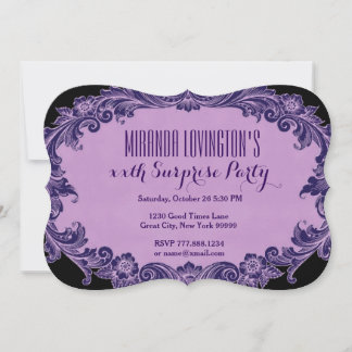 Invitación Todos los años Sorpresa cumpleaños púrpura cosecha