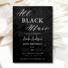 Invitación Todos los asuntos negros 40 Fiesta de cumpleaños e