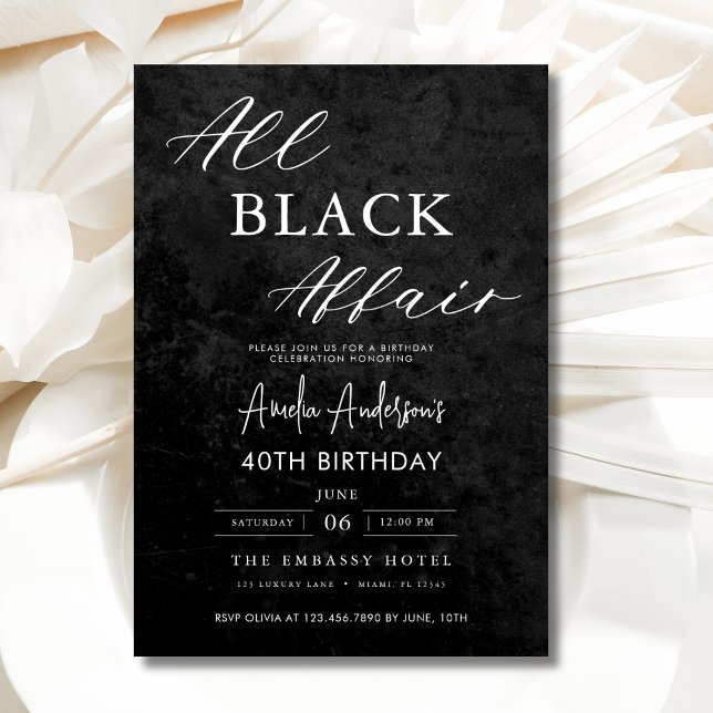 Invitación Todos los asuntos negros 40 Fiesta de cumpleaños e (Subido por el creador)