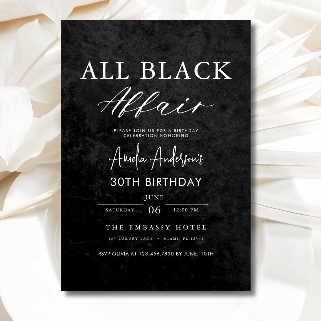 Invitación Todos los asuntos negros Fiesta de cumpleaños mode (Subido por el creador)