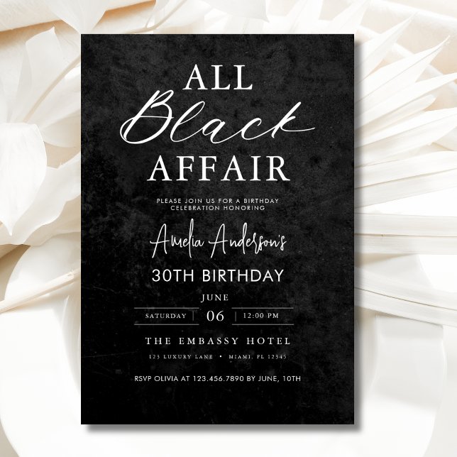 Invitación Todos los asuntos negros Fiesta de cumpleaños mode (Subido por el creador)