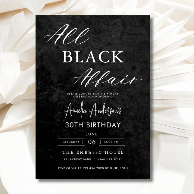 Invitación Todos los asuntos negros Fiesta de cumpleaños mode (Subido por el creador)