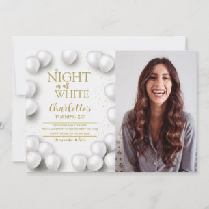 Invitación Todos Los Cumpleaños Blancos Una Noche En La Foto 