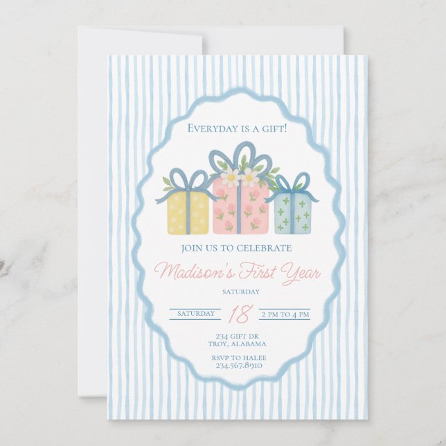 Invitación Todos los días es un cumpleaños de regalo, abuelo (Anverso)