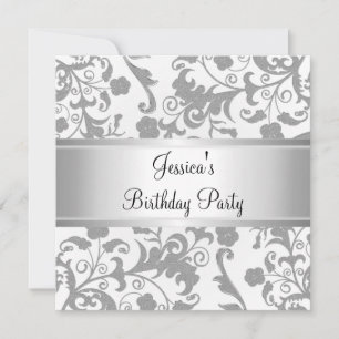Invitación Todos los eventos con la elegante floral color bla