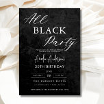 Invitación Todos los Fiestas negros Fiesta de cumpleaños de t<br><div class="desc">Celebre con estilo esta invitación a la elegante y moderna fiesta de cumpleaños, la manera perfecta de anunciar una noche inolvidable. Este diseño elegante y sofisticado presenta un llamativo fondo negro con acentos minimalistas para un toque de clase. Personalizar con los detalles del evento para fijar el tono de la...</div>