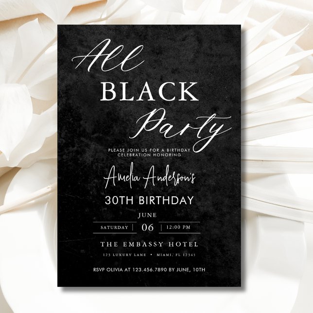 Invitación Todos los Fiestas negros Fiesta de cumpleaños de t (Subido por el creador)