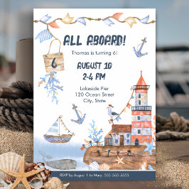 Invitación Todos los niños acuáticos de Ocean Watercolor a bo